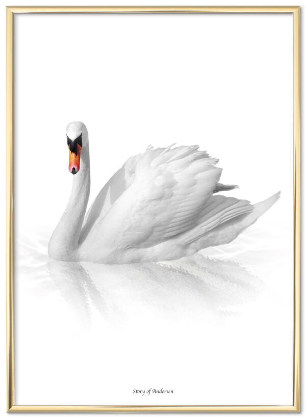 Plakat – H.C. Andersen Signatur – Den Grimme Ælling – Hvid baggrund