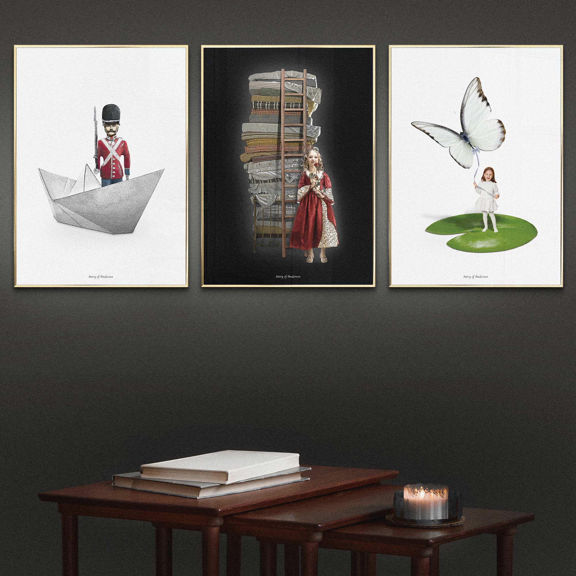 Billedvæg – Signatur – 3 valgfri plakater – 30x40 cm