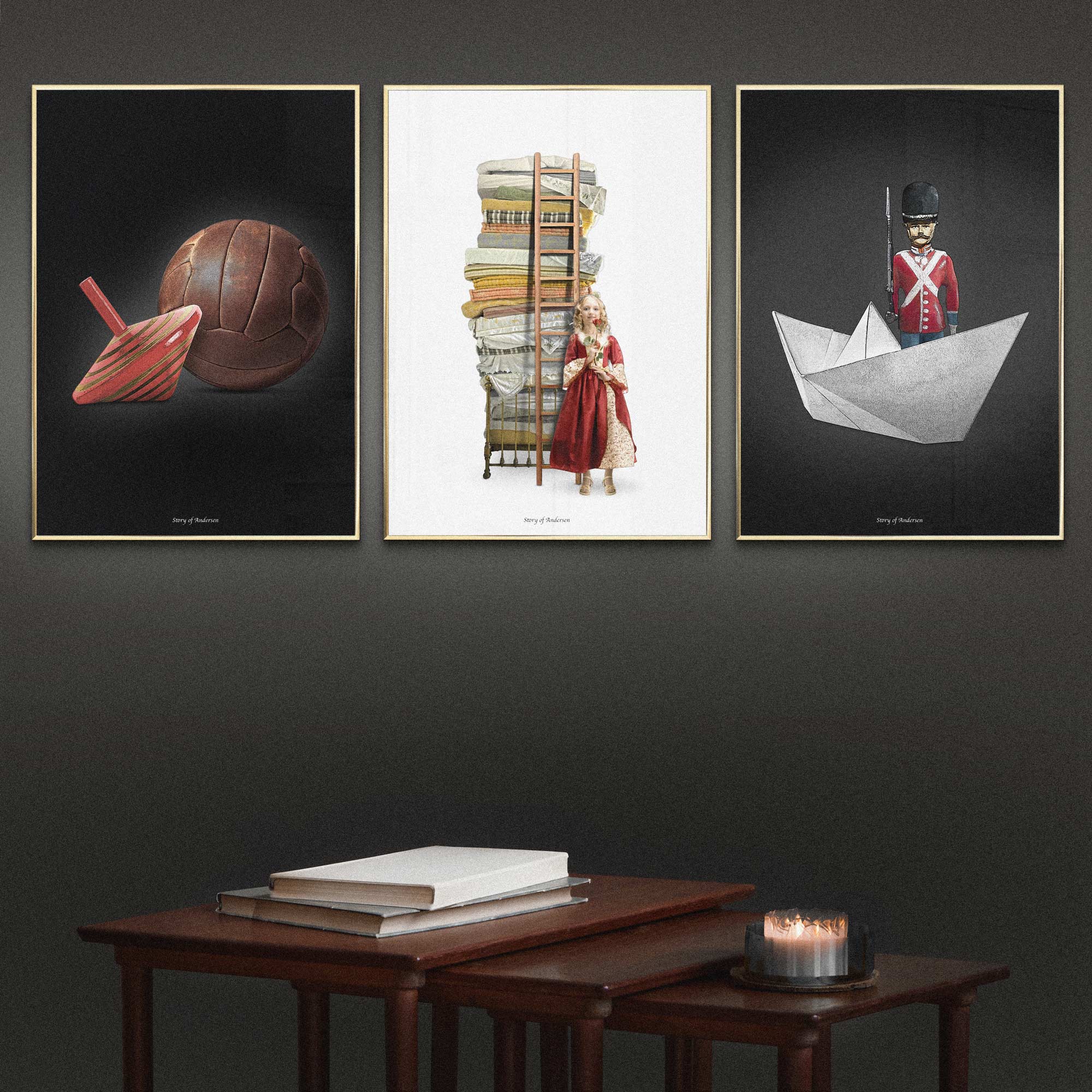 Billedvæg – Signatur – 3 valgfri plakater – 30x40 cm