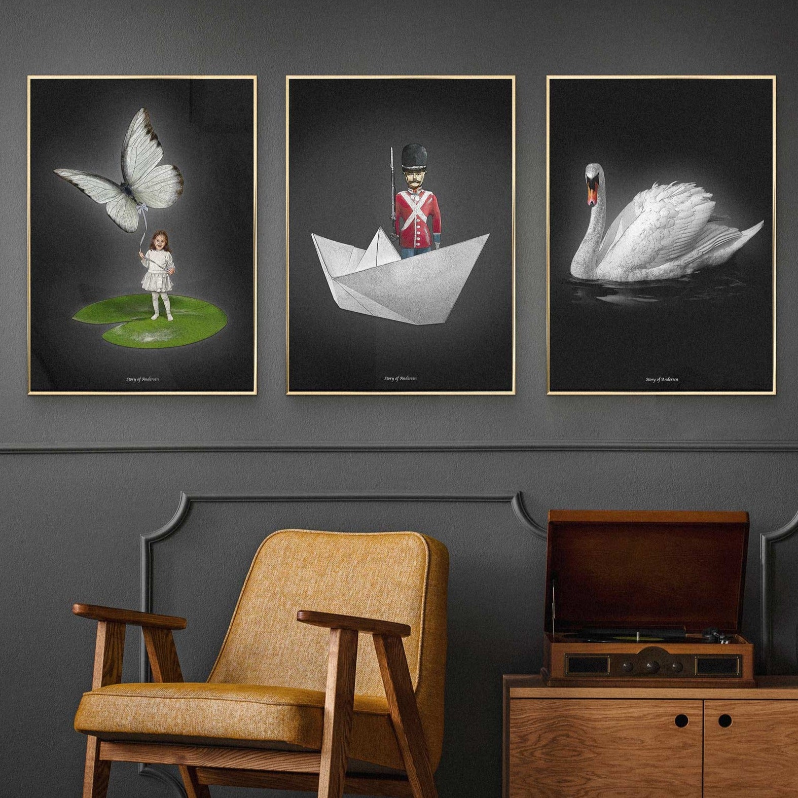 Billedvæg – Signatur – 3 valgfri plakater – 50x70 cm