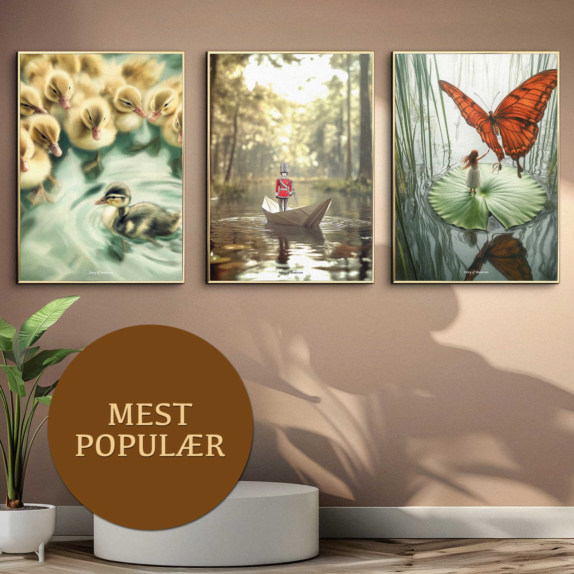 Billedvæg – Eventyr – 3 valgfri plakater – 50x70 cm