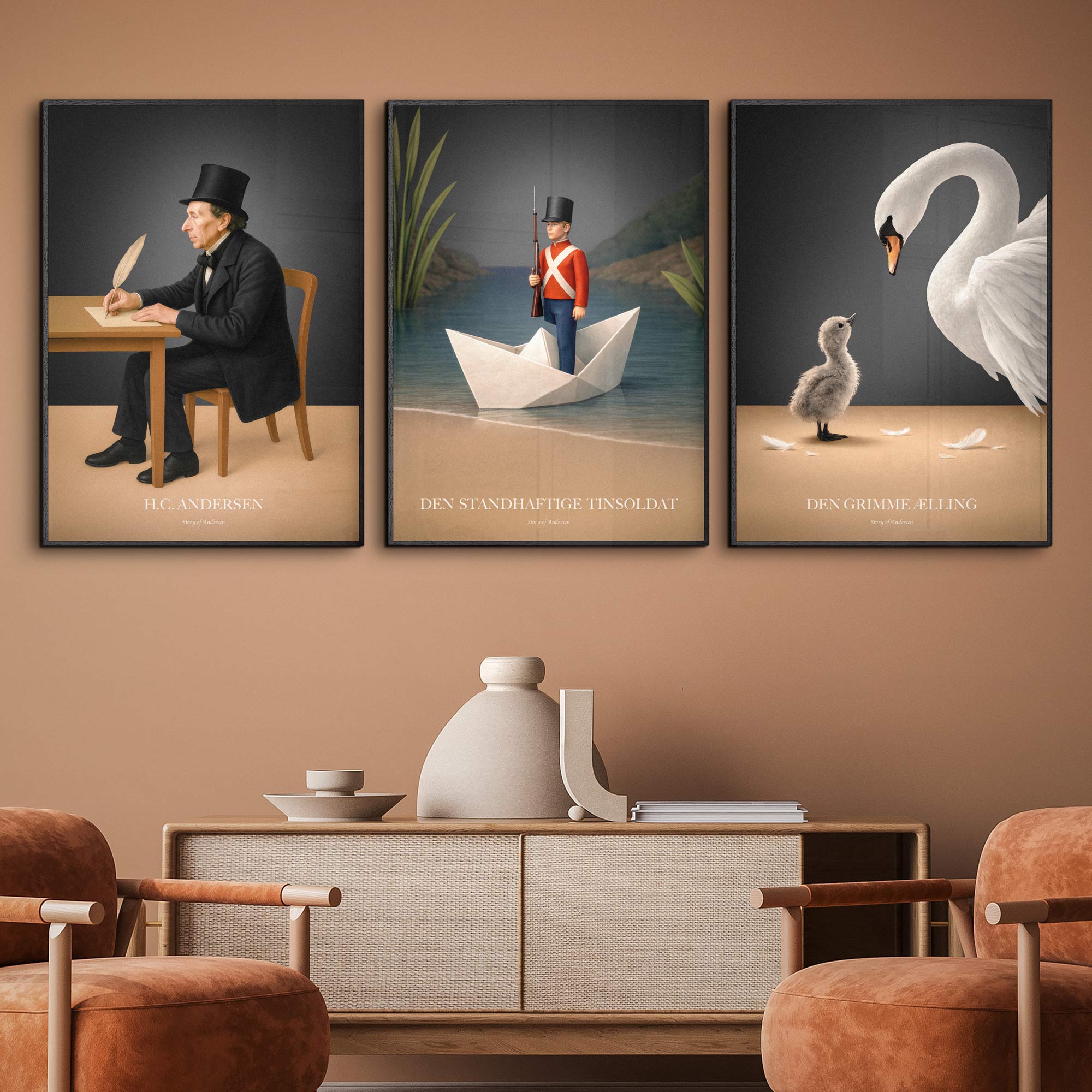 Billedvæg – Story – 3 stk. plakater – 50x70 cm