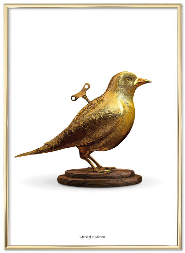 Plakat – H.C. Andersen Signatur – Nattergalen – Hvid baggrund