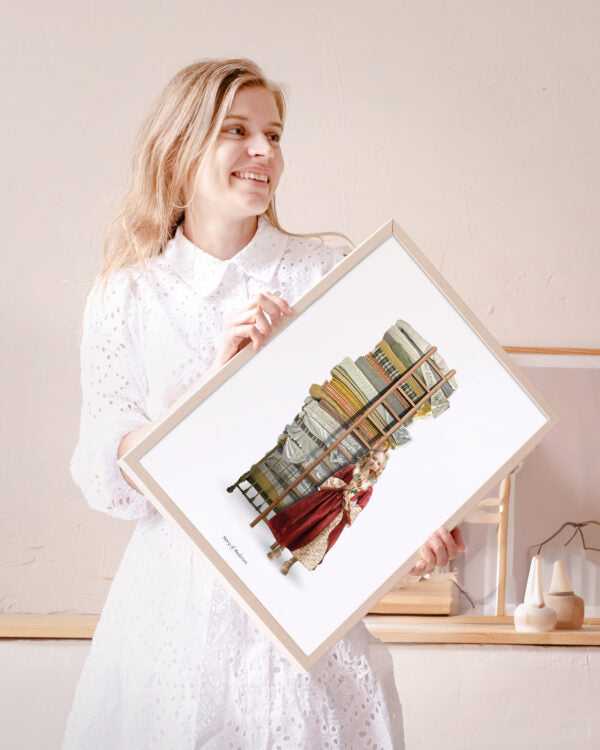 Plakat – H.C. Andersen Signatur – Prinsessen På Ærten – Hvid baggrund