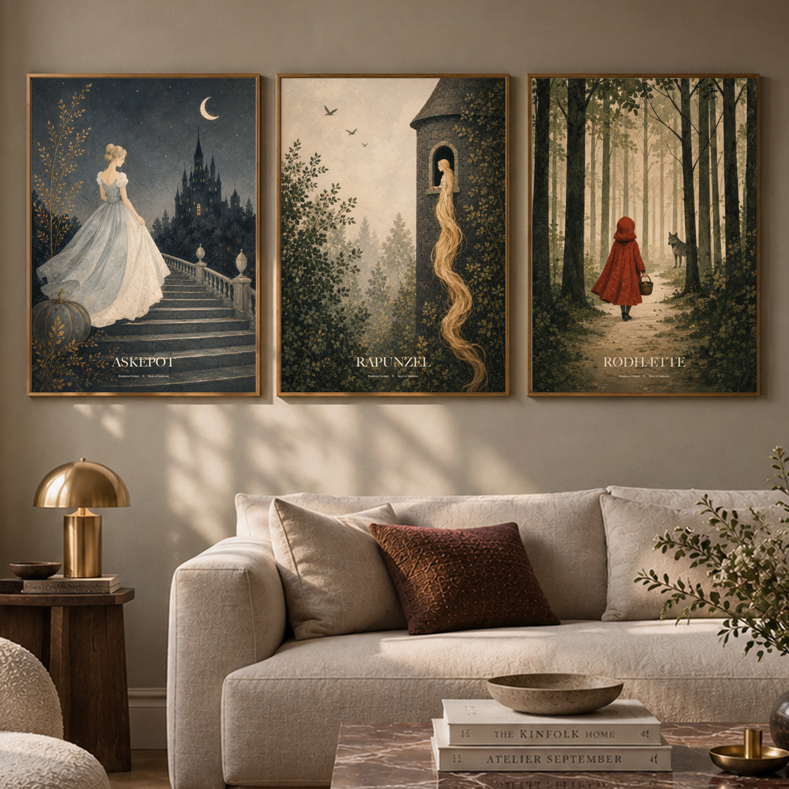 Billedvæg – Brdr. Grimm – 3 stk. plakater – 50x70 cm