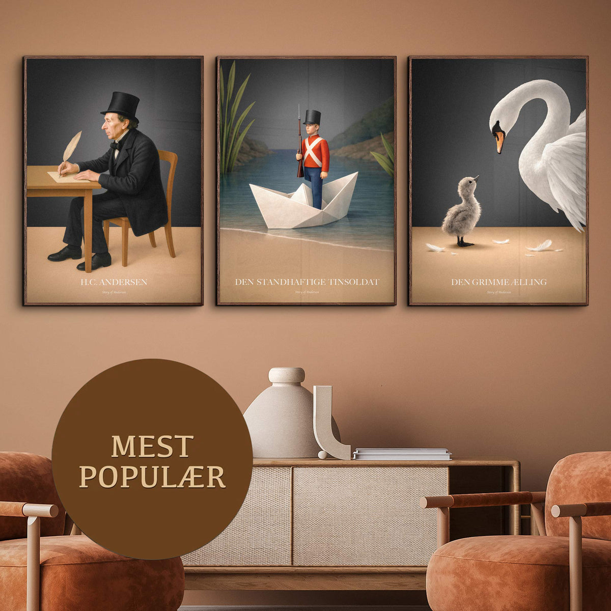 Billedvæg – Story – 3 stk. plakater – 50x70 cm