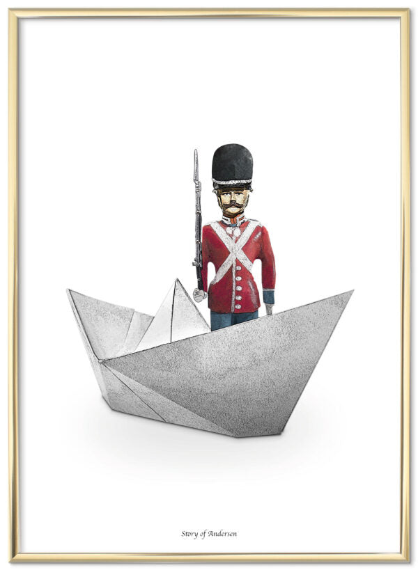 Plakat – H.C. Andersen Signatur – Den Standhaftige Tinsoldat – Hvid baggrund
