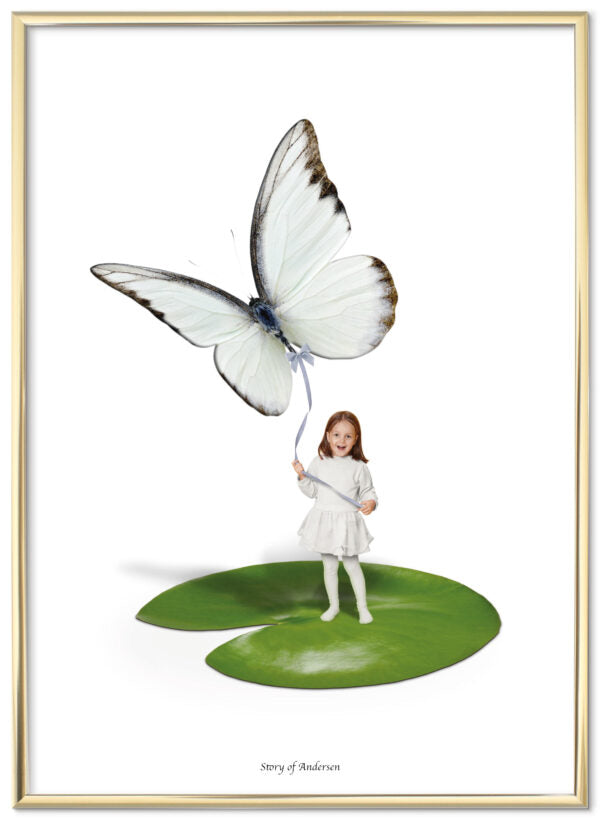 Plakat – H.C. Andersen Signatur – Tommelise – Hvid baggrund