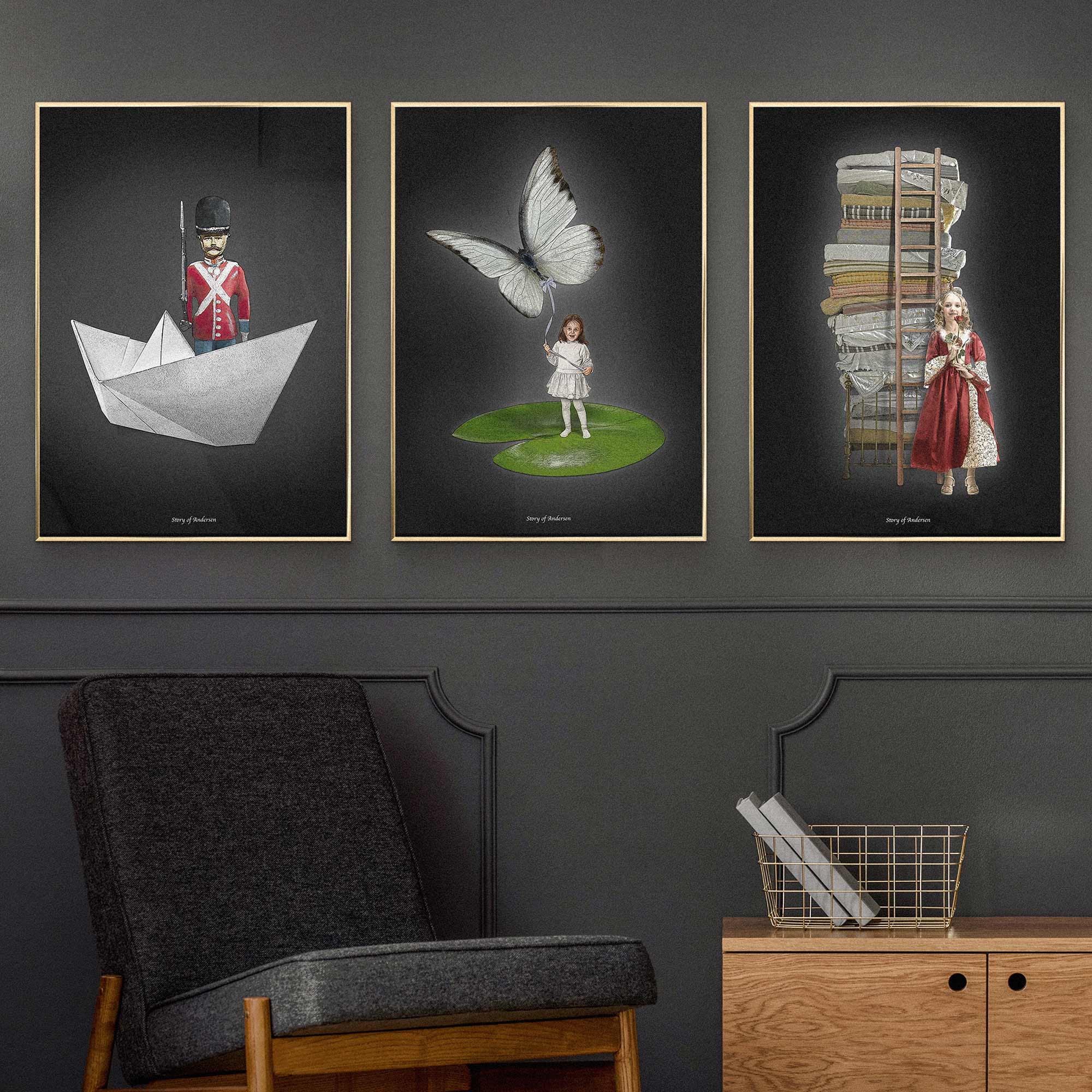 Billedvæg – Signatur – 3 valgfri plakater – 50x70 cm