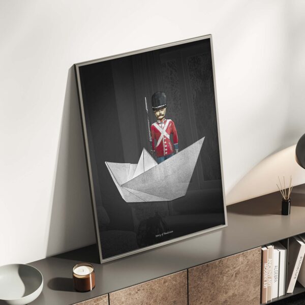 Plakat – H.C. Andersen Signatur – Den Standhaftige Tinsoldat – Sort baggrund